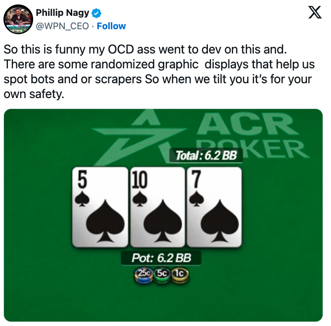 Ray Zorfold's proposed fix repositioning the pot indicator, posted by ACR CEO Phillip Nagy